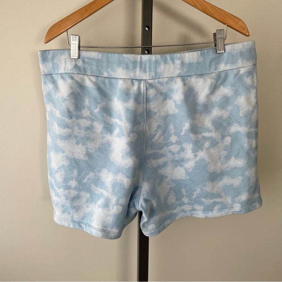 Champion Tie Dye Casual Athletic Gym Lounge Shorts Blue White Size XL - Picture 2 of 7